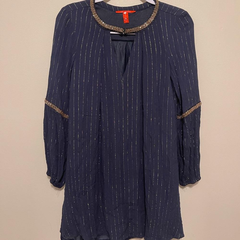 Chelsea & Violet Beaded Metallic Striped Dress